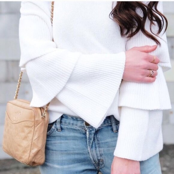 Endless Rose Off Shoulder Ruffle Sleeve Sweater (Women's Size Medium) - Picture 3 of 6